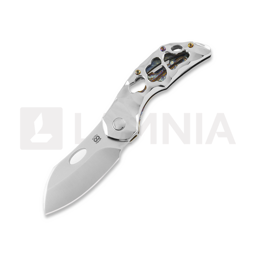 Olamic Cutlery Busker 365 Largo kääntöveitsi, High Polish/Funky Holes, Satin