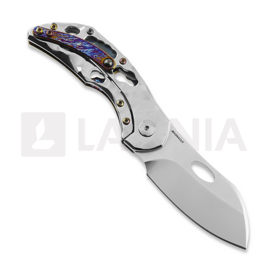Coltello pieghevole Olamic Cutlery Busker 365 Largo, High Polish/Funky Holes, Satin