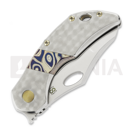 Coltello pieghevole Olamic Cutlery Busker 365 M390 Gusto, Jeweled Titanium/Fedokume