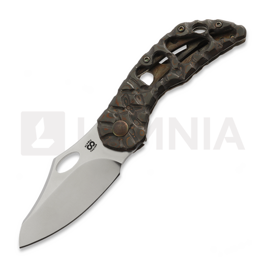 Nóż składany Olamic Cutlery Busker CF Magnacut Semper, Antique Ti & Fatcarbon/Volcanic