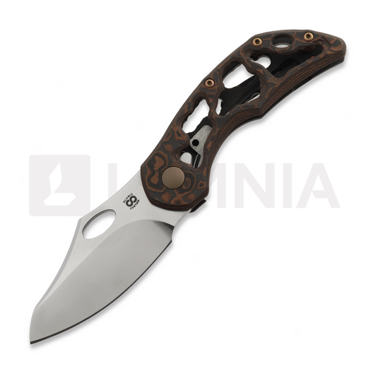 Olamic Cutlery Busker CF Magnacut Semper 접이식 나이프, Aphotic Titanium & Fatcarbon