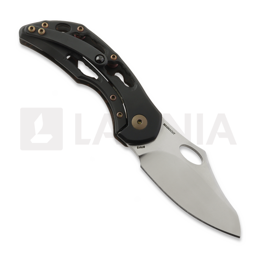 Olamic Cutlery Busker CF Magnacut Semper sulankstomas peilis, Aphotic Titanium & Fatcarbon