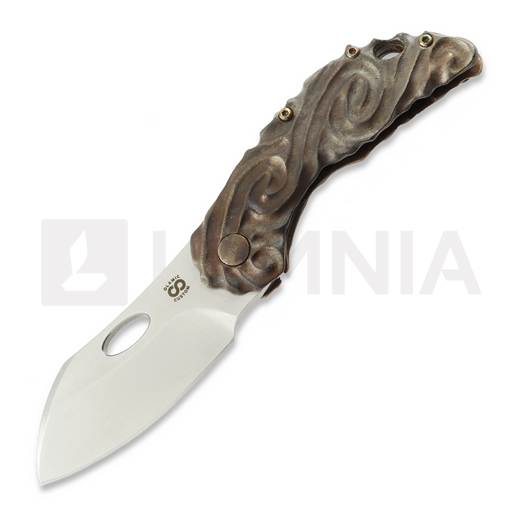 Couteau pliant Olamic Cutlery Busker M390 Largo, Antique Entropic Titanium