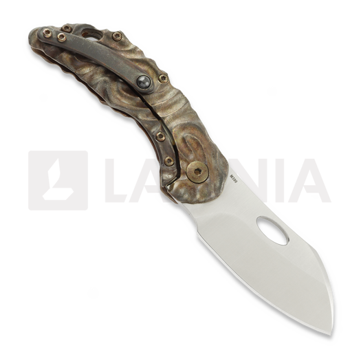 Couteau pliant Olamic Cutlery Busker M390 Largo, Antique Entropic Titanium