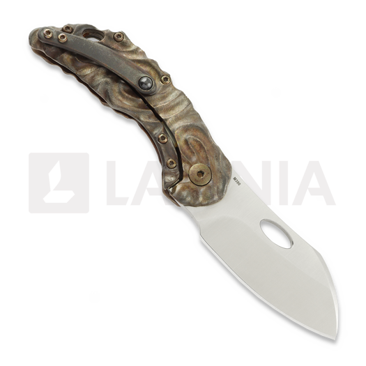 Couteau pliant Olamic Cutlery Busker M390 Largo, Antique Entropic Titanium