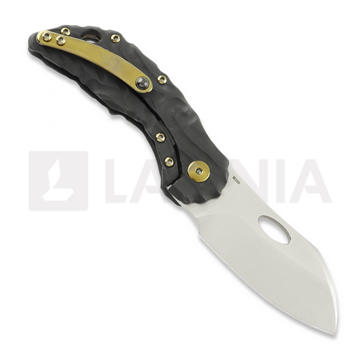 Couteau pliant Olamic Cutlery Busker M390 Largo, Aphotic Flow Molten Carving