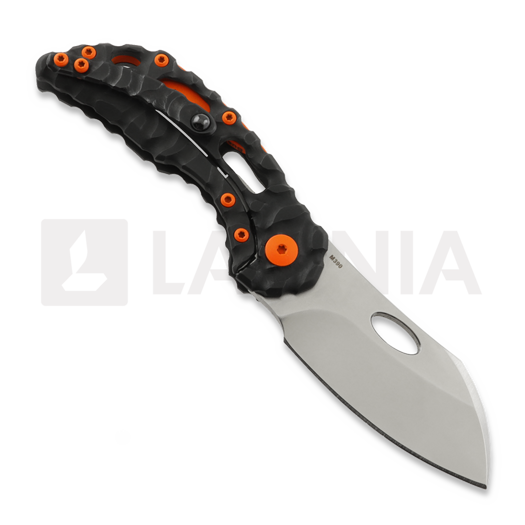 Couteau pliant Olamic Cutlery Busker M390 Largo, Volcanic Carving & Funky Holes