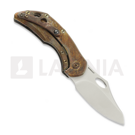 Couteau pliant Olamic Cutlery Busker Magnacut Semper, Antique Entropic Titanium CF show side