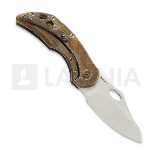 Couteau pliant Olamic Cutlery Busker Magnacut Semper, Antique Entropic Titanium CF show side