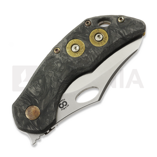 Couteau pliant Olamic Cutlery Busker Magnacut Semper, Antique Entropic Titanium CF show side