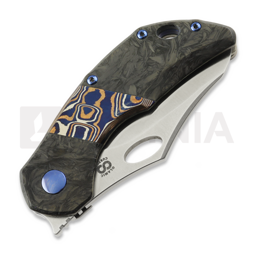 Couteau pliant Olamic Cutlery Busker Magnacut Semper, CF Show Side Fedokume Inlay