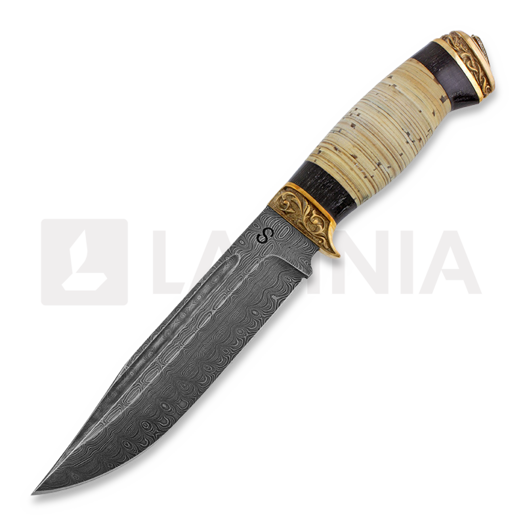 มีด Olamic Cutlery Damascus Voykar, stacked birch bark