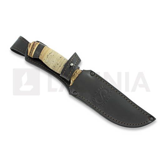 Olamic Cutlery Damascus Voykar 刀, stacked birch bark