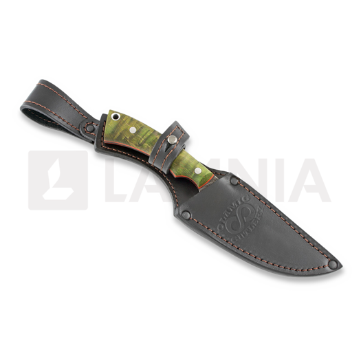 Нож Olamic Cutlery Nero, green Karelian birch