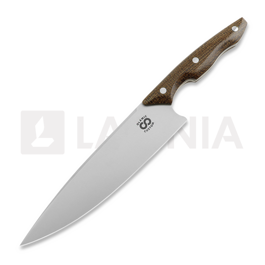 Olamic Cutlery Silhouette Magnacut køkkenkniv, Burlap Micarta