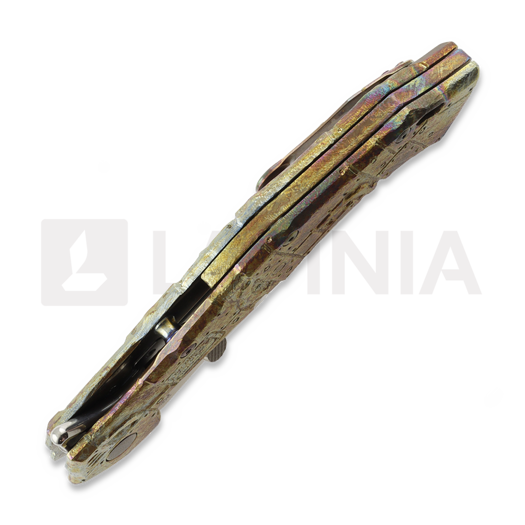 Couteau pliant Olamic Cutlery Soloist 365 M390 Scout, Metal Trash Hand Carved