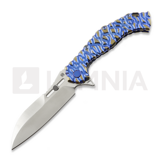 Складний ніж Olamic Cutlery Soloist M390 Scout, Blue & Gold Volcanic Carving