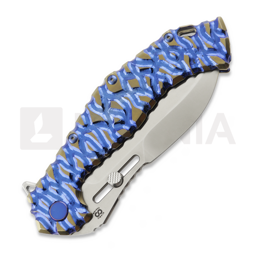 Складний ніж Olamic Cutlery Soloist M390 Scout, Blue & Gold Volcanic Carving