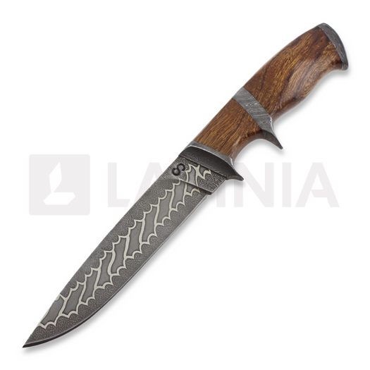 Olamic Cutlery Suna Nickel Mosaic Damascus knife, ironwood