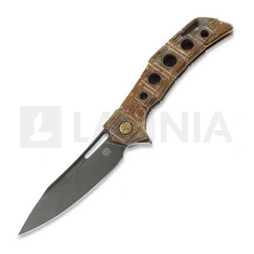 Couteau pliant Olamic Cutlery Swish Elmax Slicer, Antique Entropic Space Trash