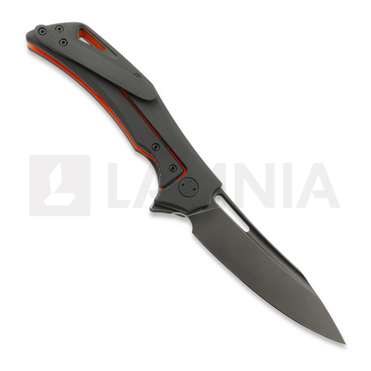 Couteau pliant Olamic Cutlery Swish Elmax Slicer, Hole Pattern Gunkote