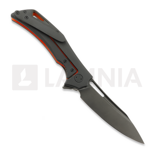 Couteau pliant Olamic Cutlery Swish Elmax Slicer, Hole Pattern Gunkote
