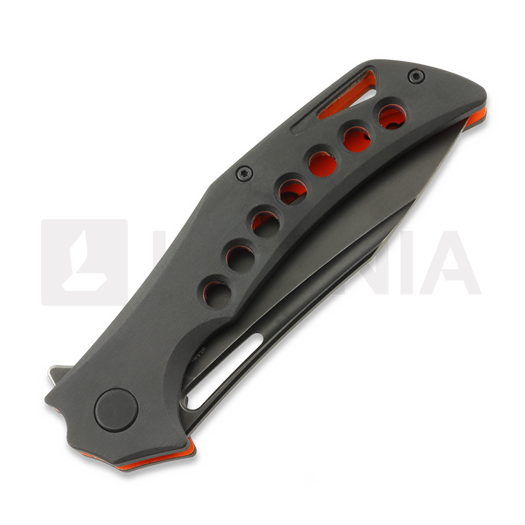 Couteau pliant Olamic Cutlery Swish Elmax Slicer, Hole Pattern Gunkote