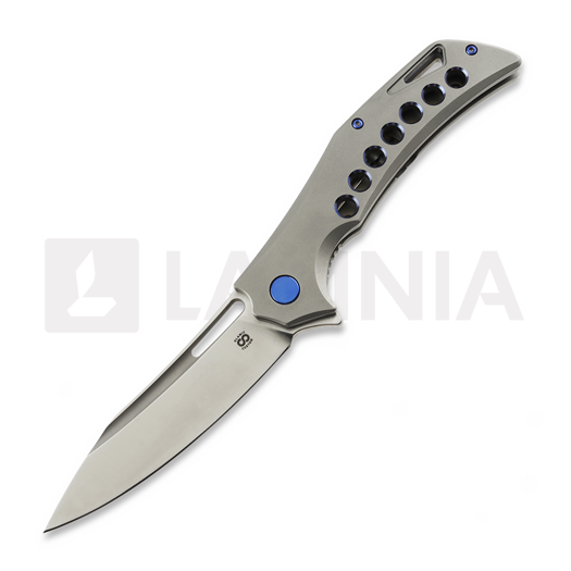 Olamic Cutlery Swish Elmax Slicer kääntöveitsi, Zirblast Titanium & Holes