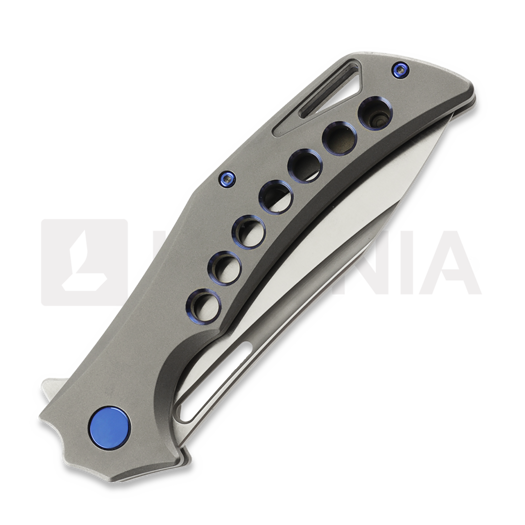 Couteau pliant Olamic Cutlery Swish Elmax Slicer, Zirblast Titanium & Holes