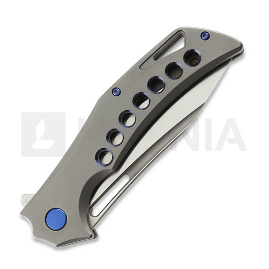 Olamic Cutlery Swish Elmax Slicer sulankstomas peilis, Zirblast Titanium & Holes
