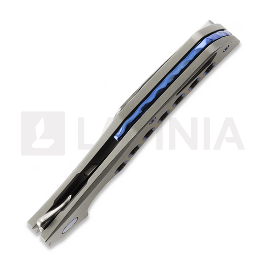 Olamic Cutlery Swish Elmax Slicer sulankstomas peilis, Zirblast Titanium & Holes