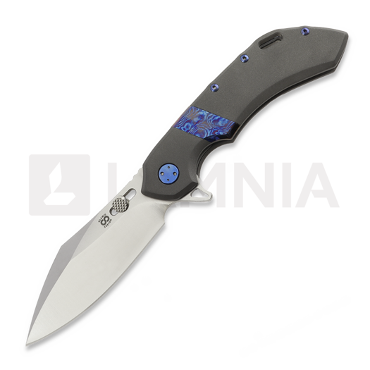 Olamic Cutlery Wayfarer 247 20CV Cutlass sulankstomas peilis, Dark Blast Ti & Timascus