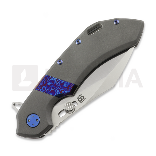 Olamic Cutlery Wayfarer 247 20CV Cutlass sulankstomas peilis, Dark Blast Ti & Timascus