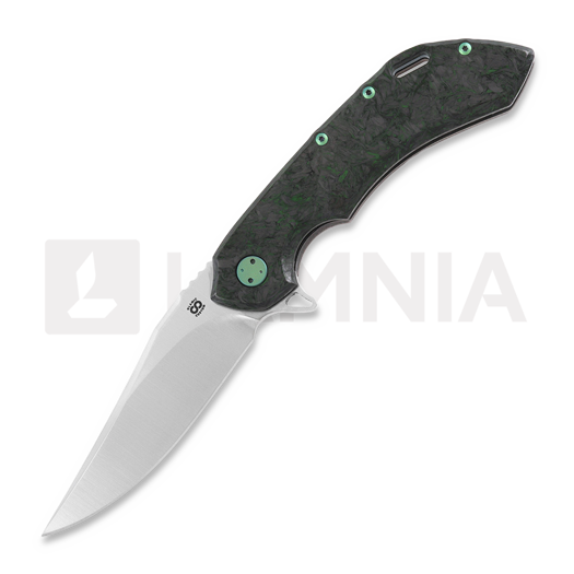 Olamic Cutlery Wayfarer 247 Bowie sulankstomas peilis, Dark Matter, Green