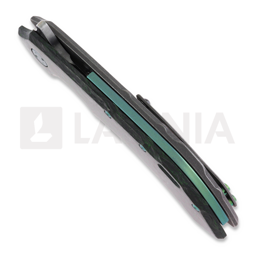 Olamic Cutlery Wayfarer 247 Bowie folding knife, Dark Matter, Green