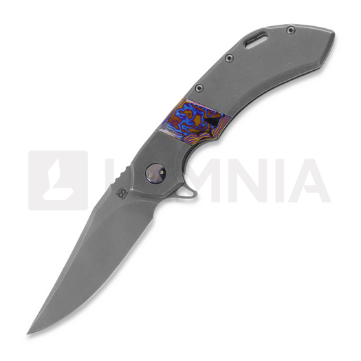 Olamic Cutlery Wayfarer 247 Bowie összecsukható kés, Titanium/Timascus, Stonewashed