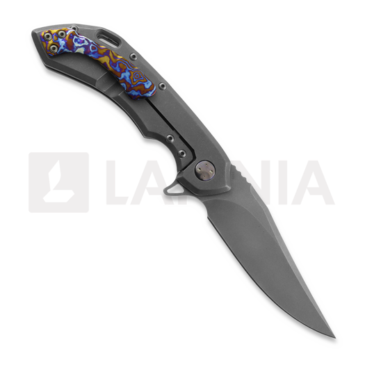 Briceag Olamic Cutlery Wayfarer 247 Bowie, Titanium/Timascus, Stonewashed