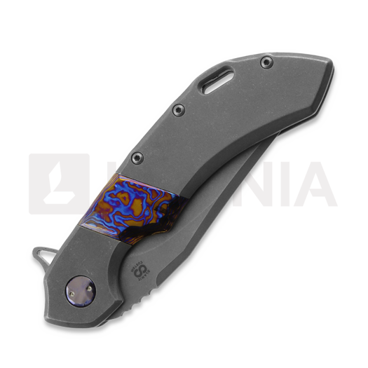 Briceag Olamic Cutlery Wayfarer 247 Bowie, Titanium/Timascus, Stonewashed