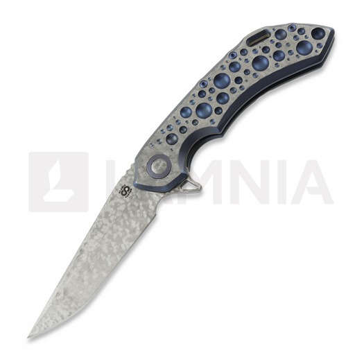 Couteau pliant Olamic Cutlery Wayfarer 247 Companto, Frosty Acid Raindrop Titanium