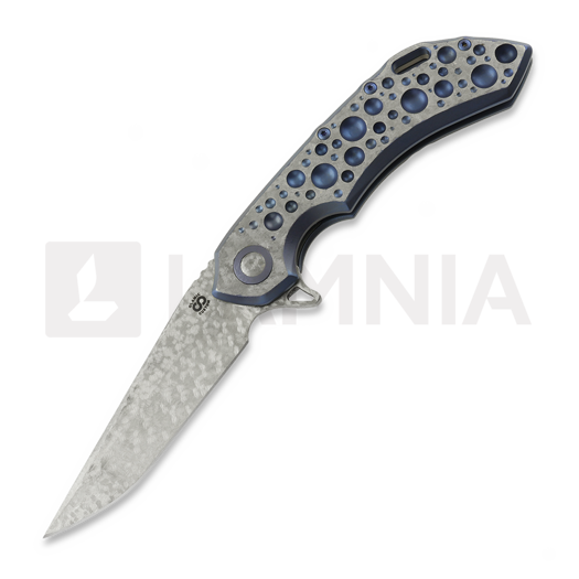 Couteau pliant Olamic Cutlery Wayfarer 247 Companto, Frosty Acid Raindrop Titanium