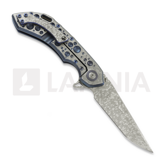 Couteau pliant Olamic Cutlery Wayfarer 247 Companto, Frosty Acid Raindrop Titanium