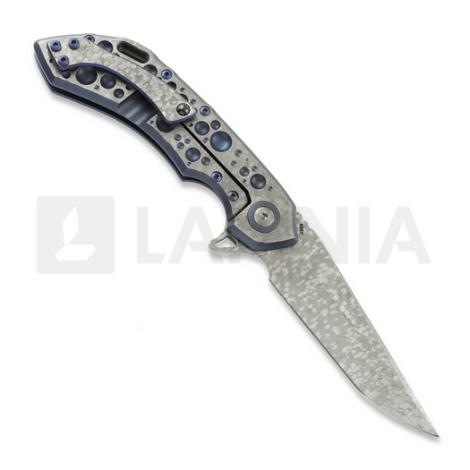 Couteau pliant Olamic Cutlery Wayfarer 247 Companto, Frosty Acid Raindrop Titanium