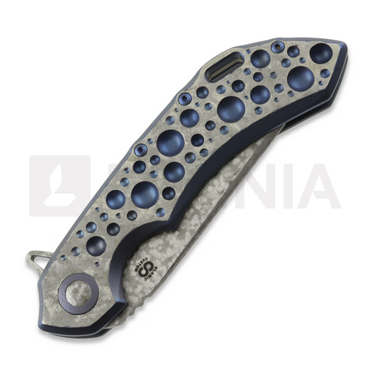 Couteau pliant Olamic Cutlery Wayfarer 247 Companto, Frosty Acid Raindrop Titanium