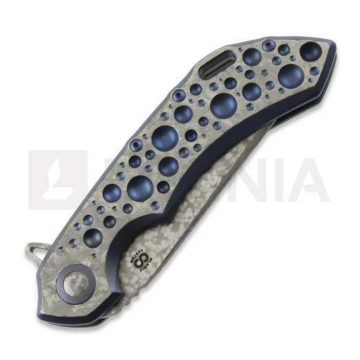 Couteau pliant Olamic Cutlery Wayfarer 247 Companto, Frosty Acid Raindrop Titanium