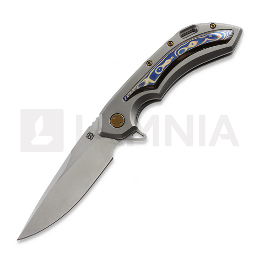 Nóż składany Olamic Cutlery Wayfarer 247 CTS-XHP Drop Point, Blasted Ti & Fedokume