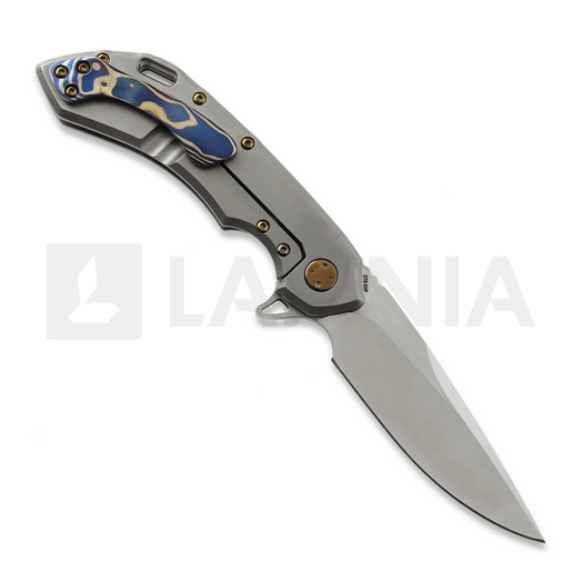 Couteau pliant Olamic Cutlery Wayfarer 247 CTS-XHP Drop Point, Blasted Ti & Fedokume