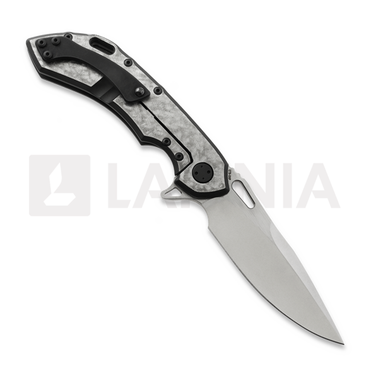 Couteau pliant Olamic Cutlery Wayfarer 247 CTS-XHP Drop Point, Blasted Ti & Fedokume