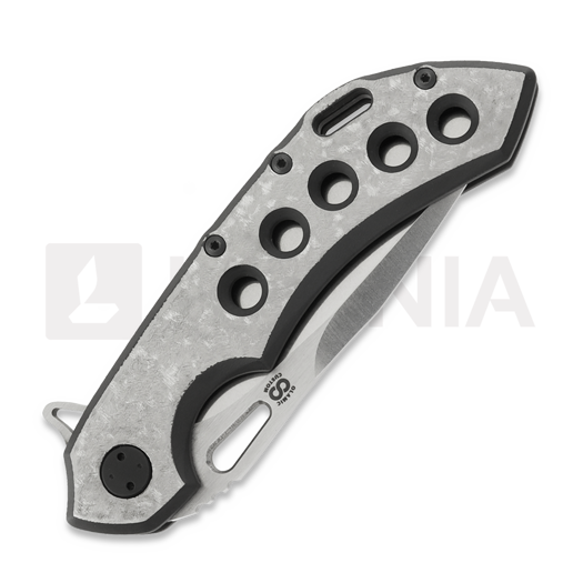 Olamic Cutlery Wayfarer 247 CTS-XHP Drop Point 折叠刀, Blasted Ti & Fedokume