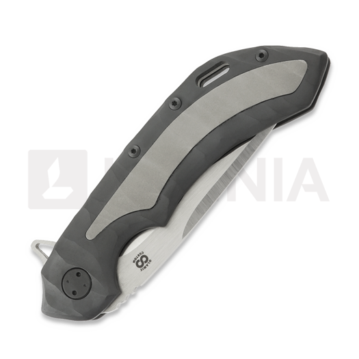 Olamic Cutlery Wayfarer 247 CTS-XHP Suna 折叠刀, Black Rocks Sculpted