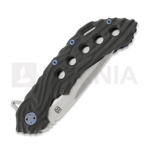 Couteau pliant Olamic Cutlery Wayfarer 247 CTS-XHP Suna, Flow Molten Carving & Holes